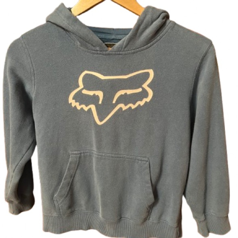 Fox Racing Blue Sweatshirt Iconic Logo Hoodie Size Medium